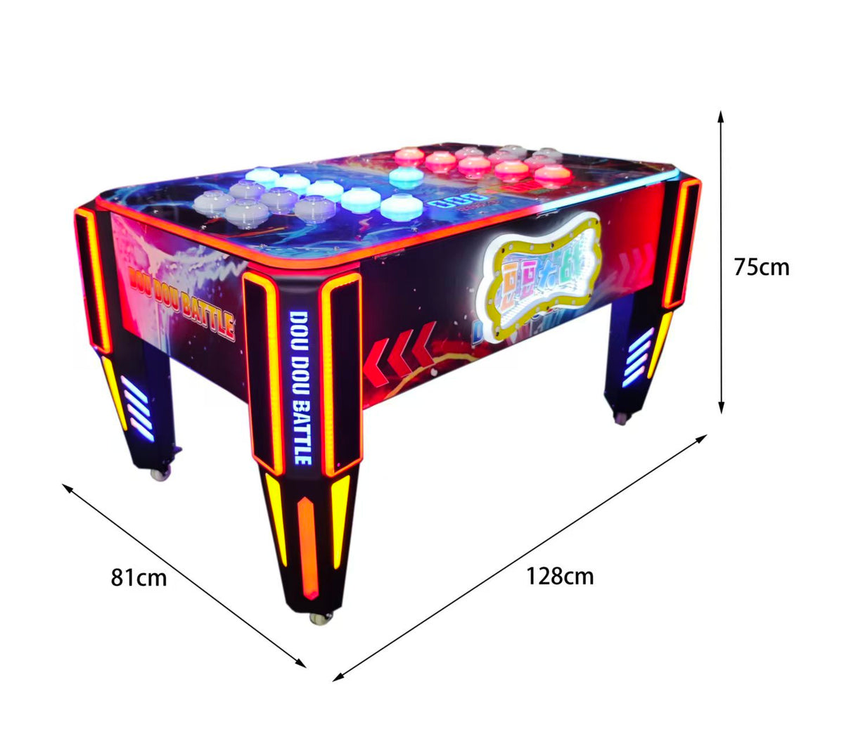 2 Player LED Reaction Speed Arcade Game Table with Light Buttons
