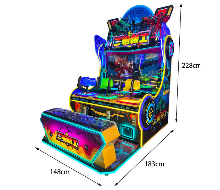 3-Player Coin-Operated Shooting Gun Arcade Game Machine