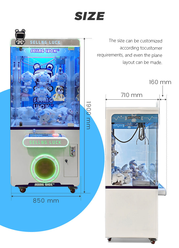 Blue Claw Crane Machine Arcade Game for Kids and Adults