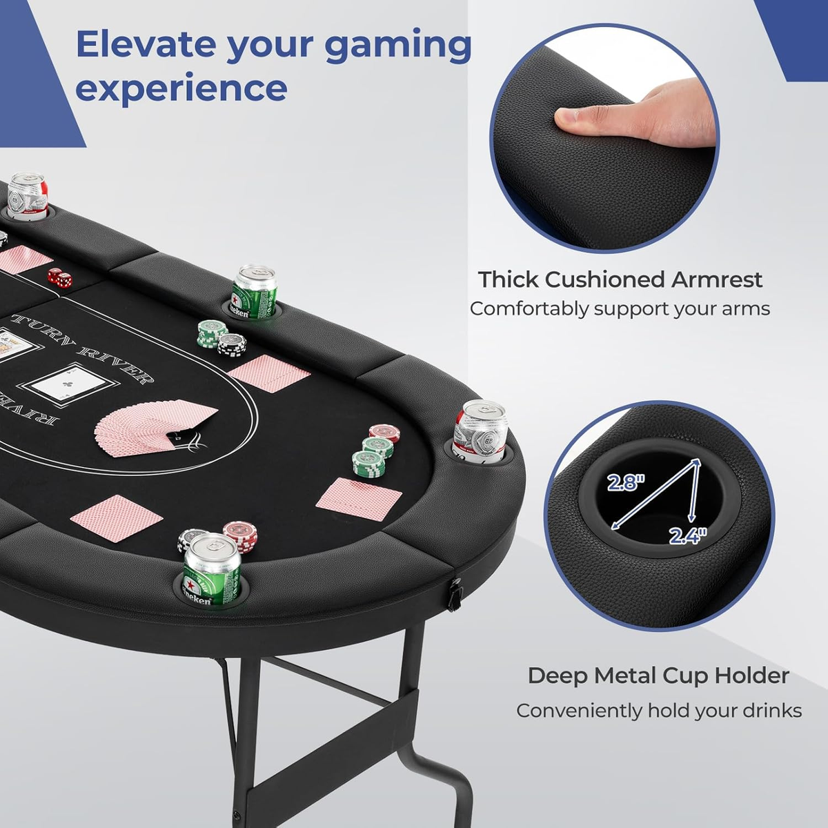 8 Player Table De Poker Professionnel Folding Poker Gaming Table