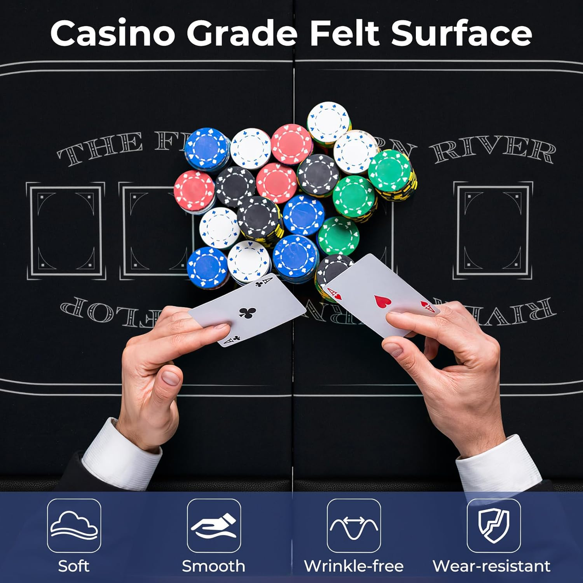 8 Player Table De Poker Professionnel Folding Poker Gaming Table