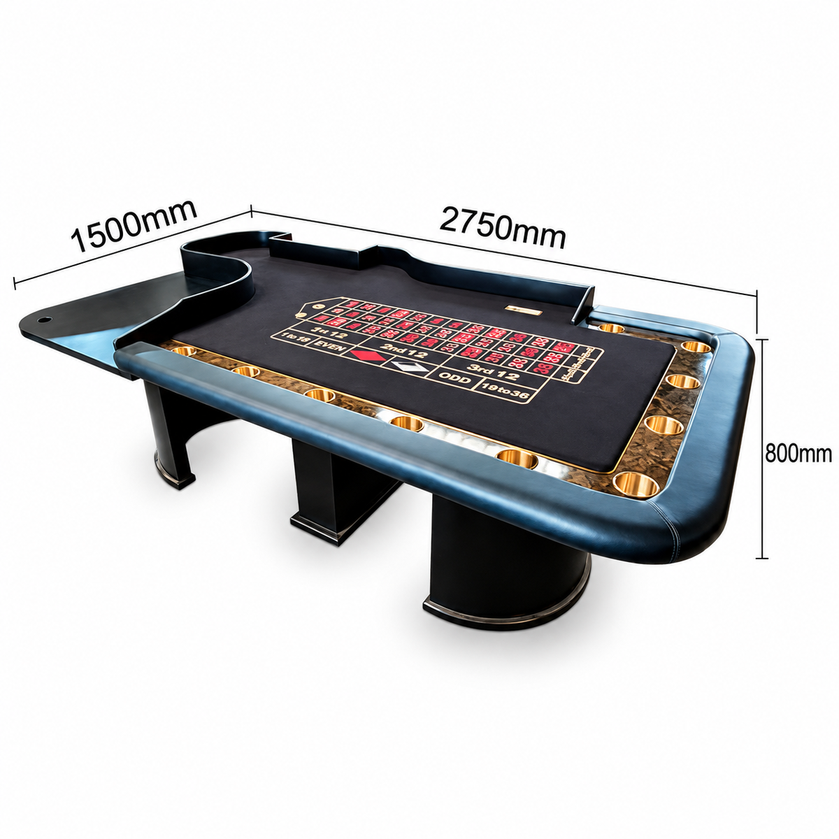 Professional Casino Golden Reversed Numbers Roulette Wheel Table