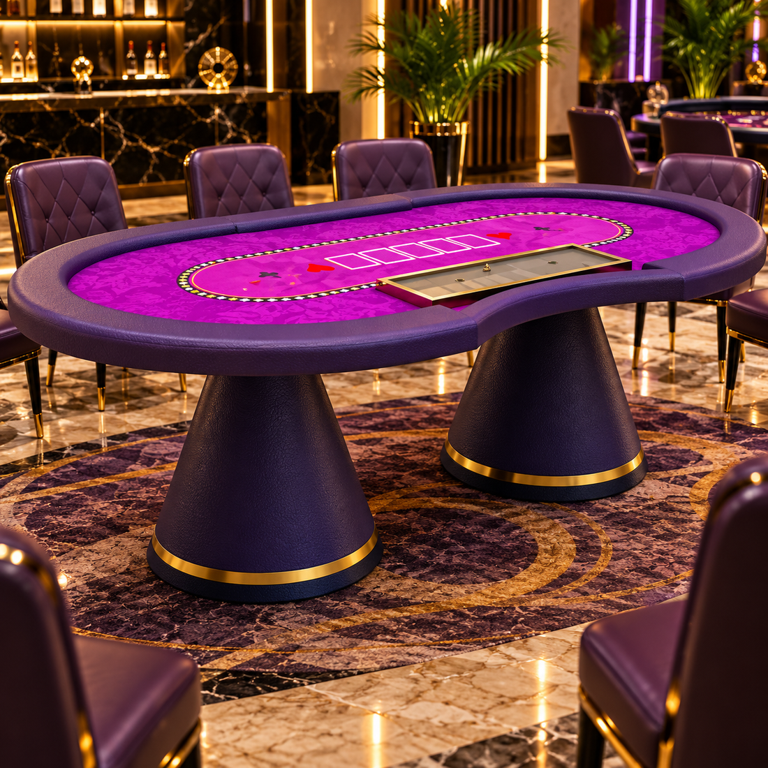 Deluxe MDF Texas Hold’em Poker Table for Casino Gaming