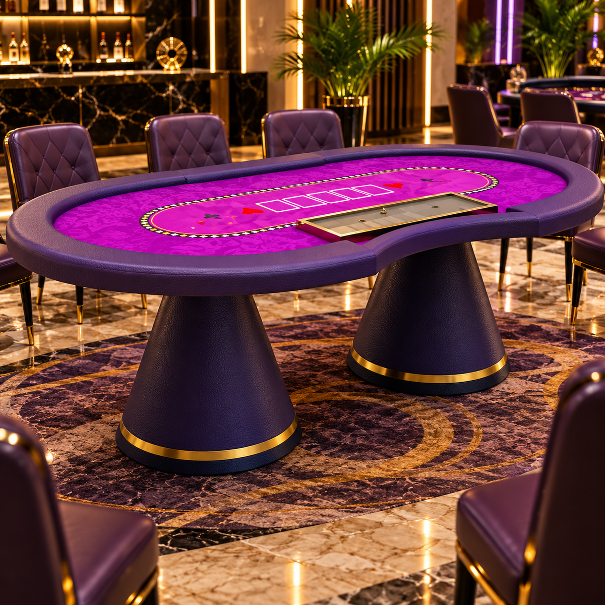 Deluxe MDF Texas Hold’em Poker Table for Casino Gaming