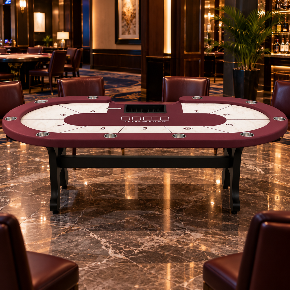 Luxury Poker Gambling Table Casino Club Texas Hold Oval