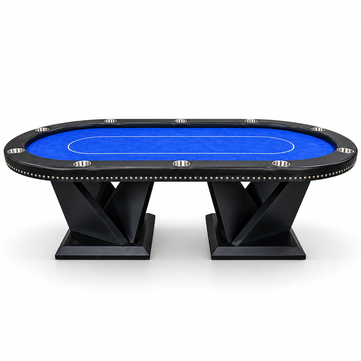 Wooden 10 Player Texas Hold Poker Table Casino Style