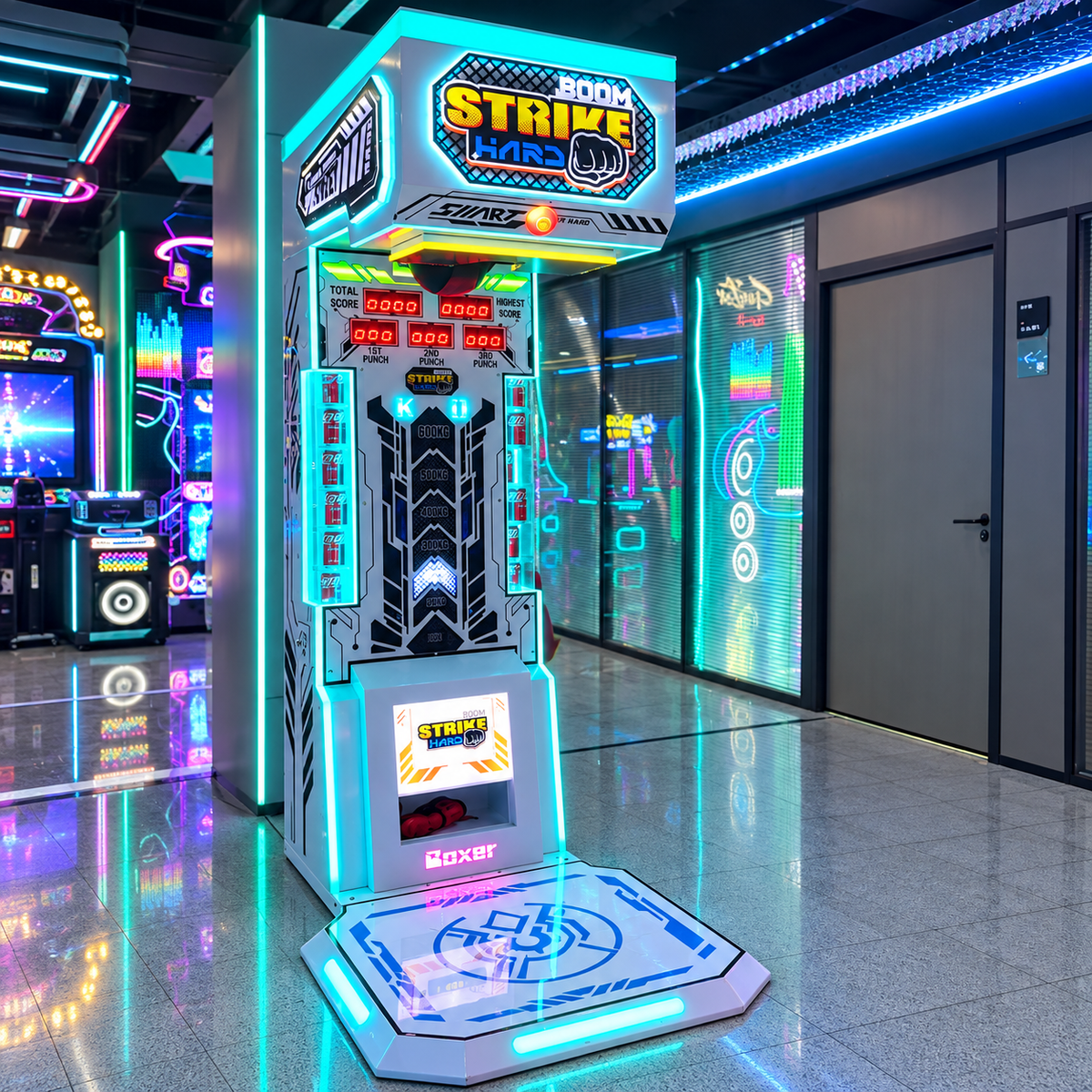 Speaking Coin Operated Punch Arcade Boxing Machine Rumble