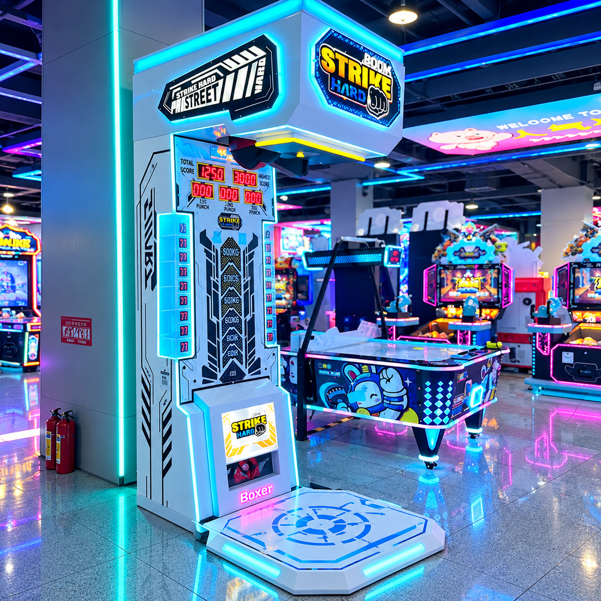 Speaking Coin Operated Punch Arcade Boxing Machine Rumble