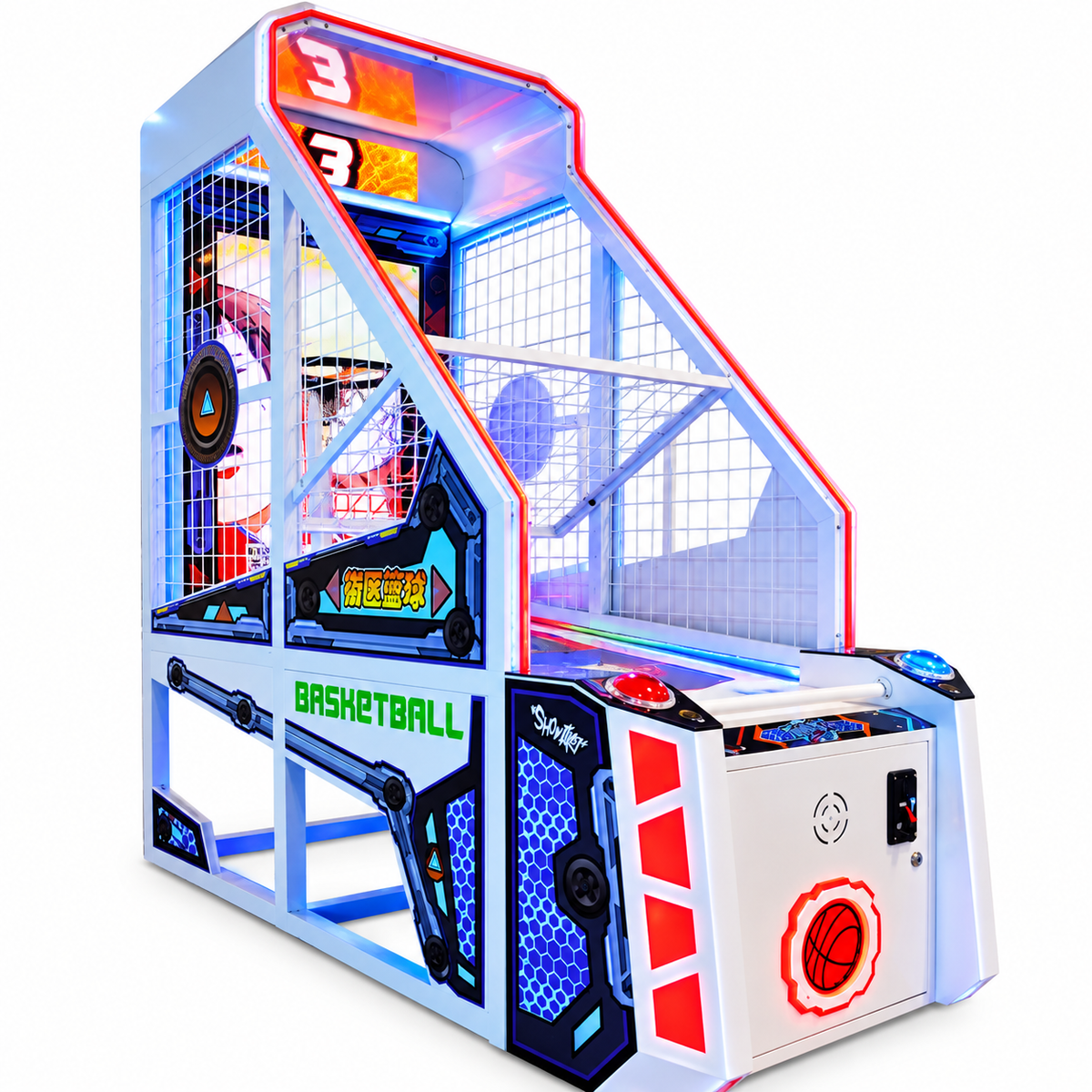 Arcade Basketball Coin Operated Cabinet Game Machine