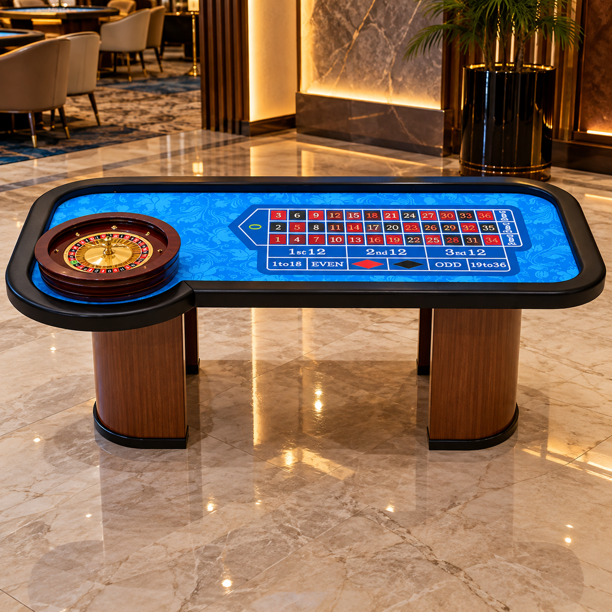 Roulette Wheel Table Poker Club Style MDF Solid Wood