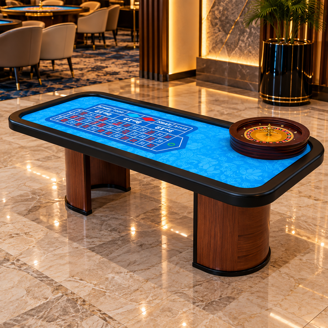 Roulette Wheel Table Poker Club Style MDF Solid Wood