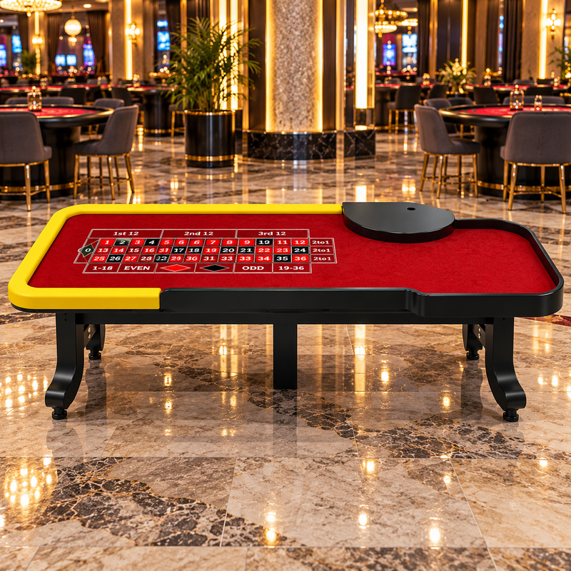 Roulette Wheel Poker Table Solid Wood H Legs