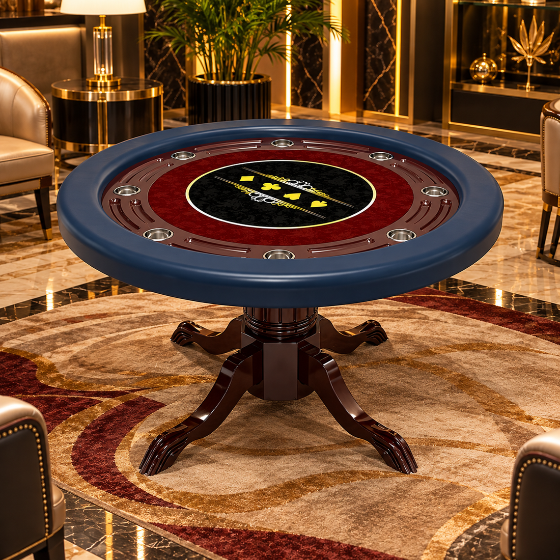 8 Players Texas Hold Poker Table Modern Luxury Casino