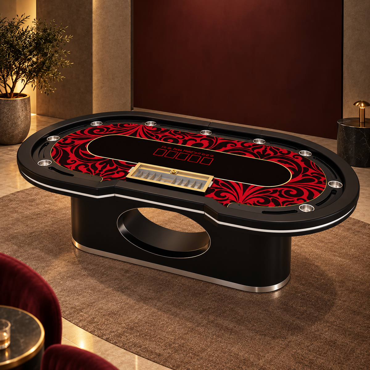 Exquisite Deluxe Design Oval Texas Poker Table