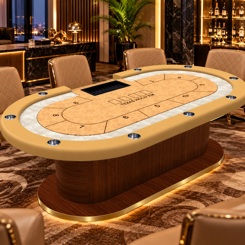 Oval Size Soild Poker Table Wood Legs Texas Hold