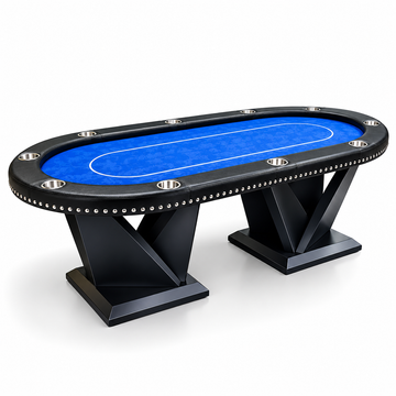 Wooden 10 Player Texas Hold Poker Table Casino Style
