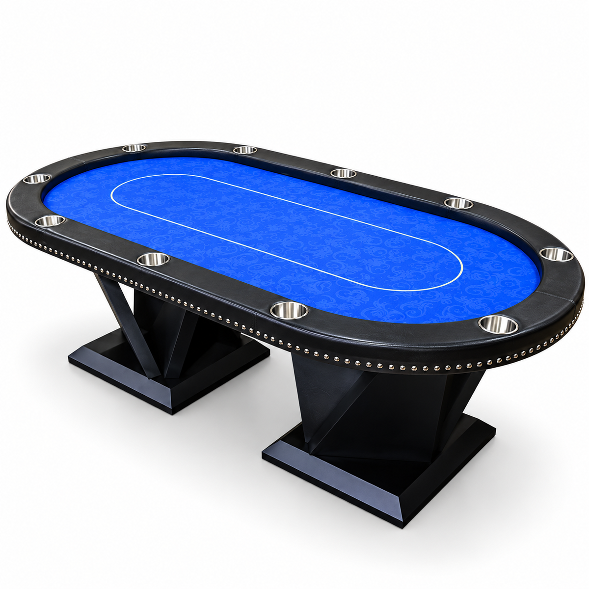 Wooden 10 Player Texas Hold Poker Table Casino Style