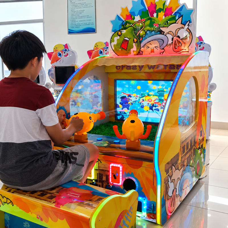 2 Player Coin Operated Children's Ball Shooting Arcade Game Machine