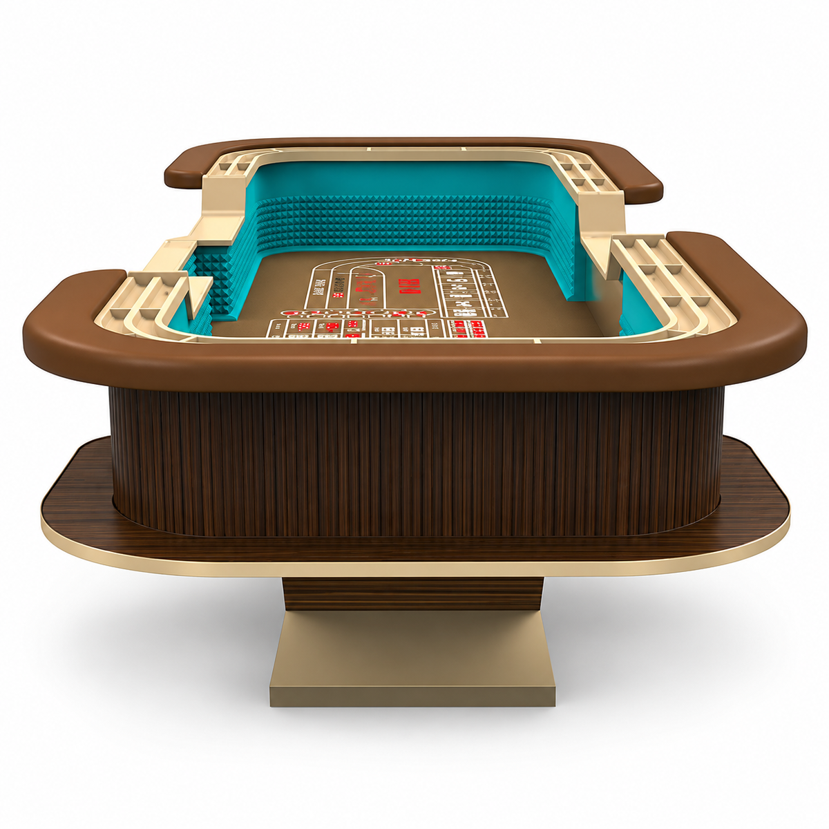 Professional Casino Craps Table with Natural Wood MDF Construction