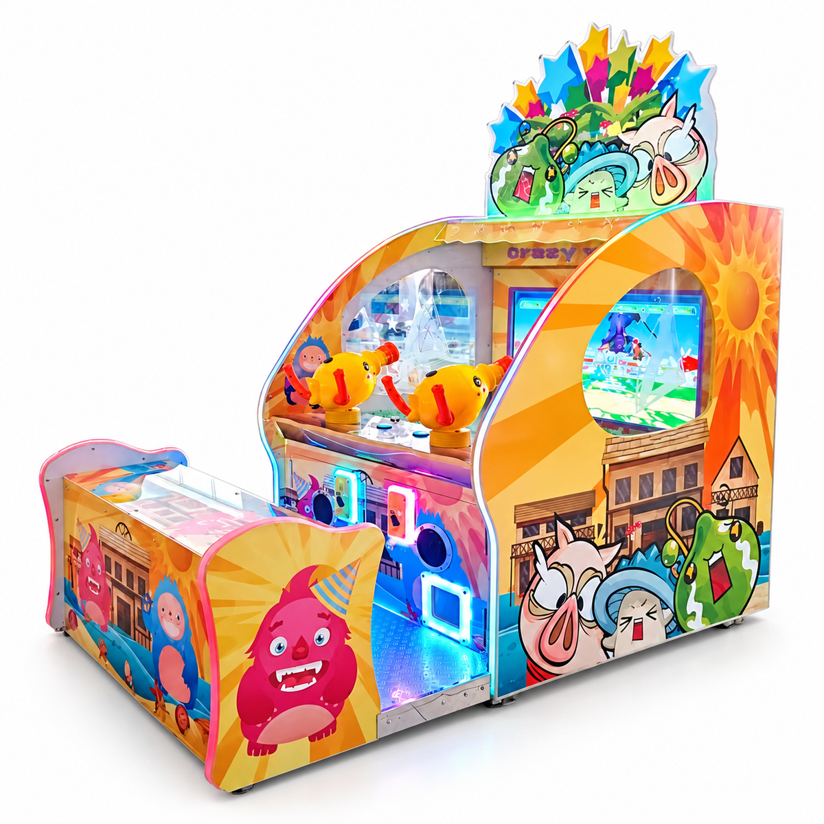 2 Player Coin Operated Children's Ball Shooting Arcade Game Machine