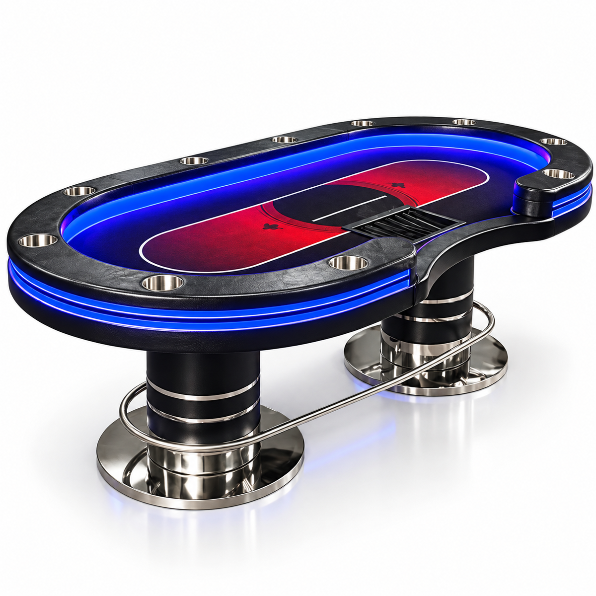 Casino Professional LED Texas Poker Table Oval 96 Inch