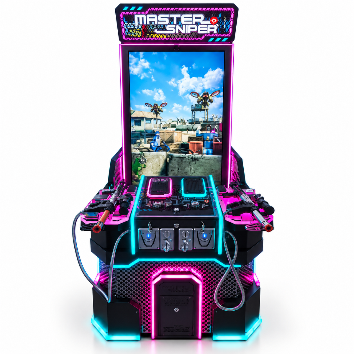 Master Sniper Coin-Operated Arcade Shooting Game Machine with Dual Guns