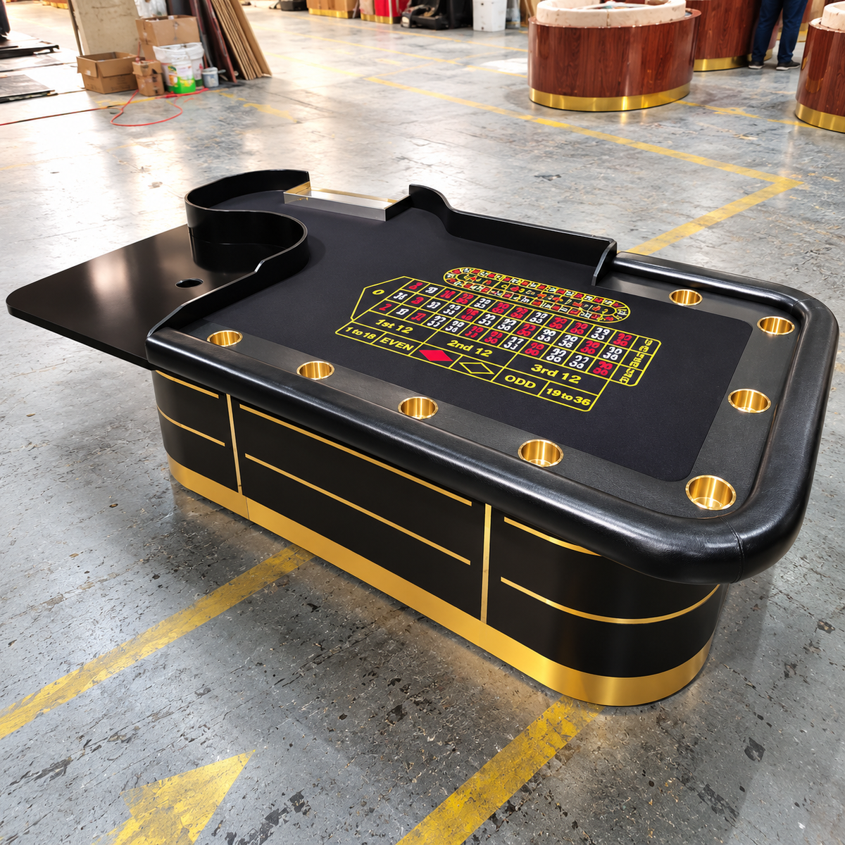 Luxury Modern Black Casino Roulette Table Set with Wheel