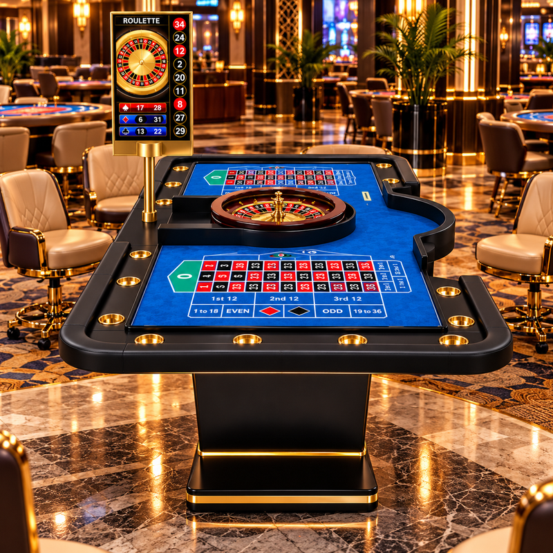 2 in 1 Professional Casino Roulette Table with Dual Playing Areas
