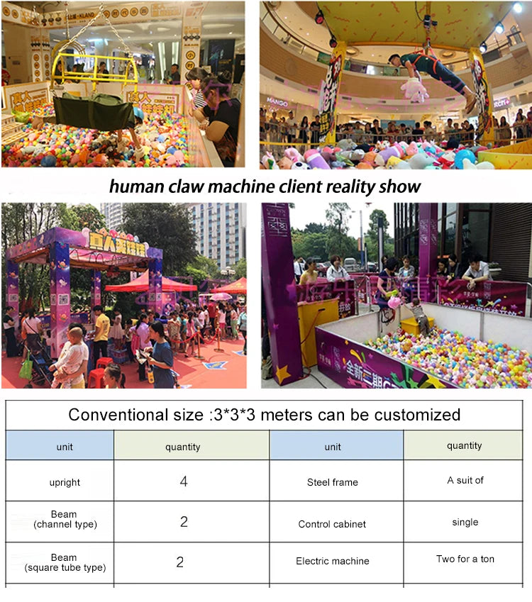 Human Claw Crane Machine Remote Control Arcade