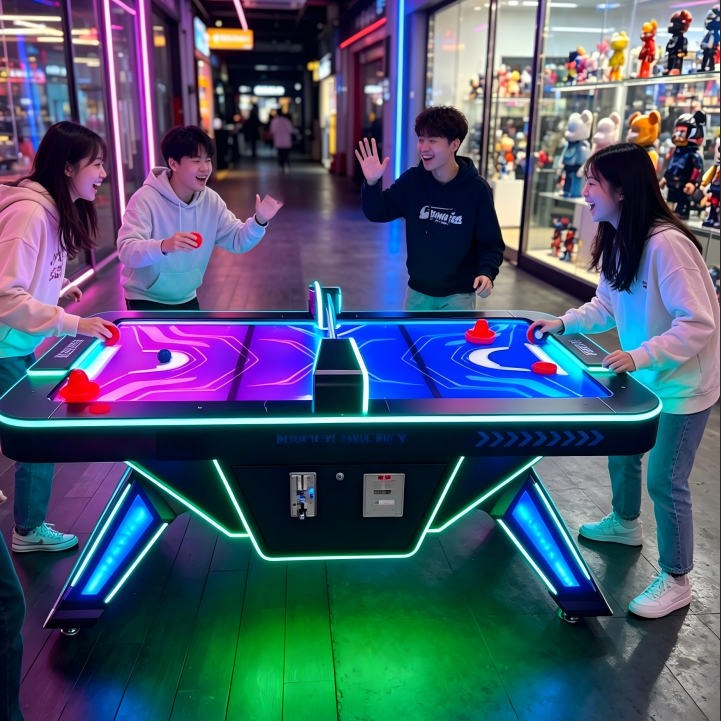 LED Air Hockey Arcade Table for Commercial Game Rooms
