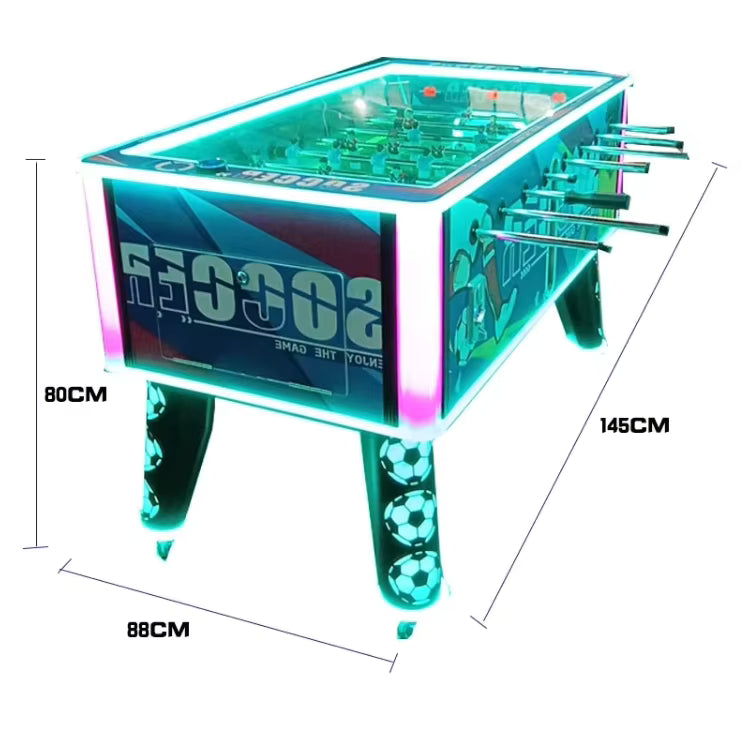 Soccer Foosball Table with Coin-Operated Two-Player Arcade Game