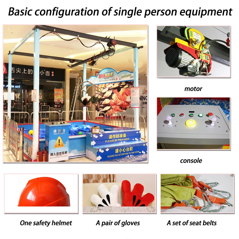 Human Claw Crane Machine Remote Control Arcade