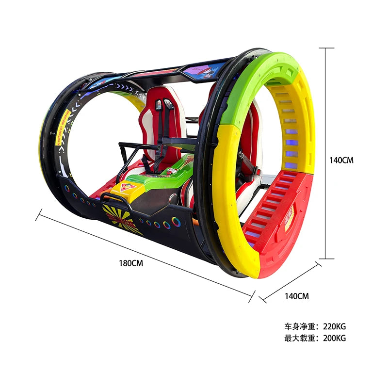 360° Rolling Car Double Adults Players Electric Vehicle