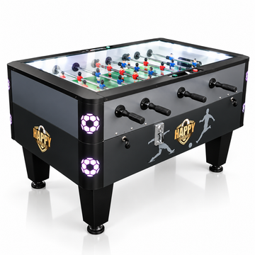 Covered Foosball Table with Glass Top for Indoor Soccer Games