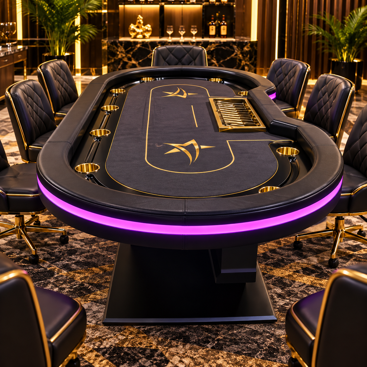 10 Seat Gambling Table LED Poker Table