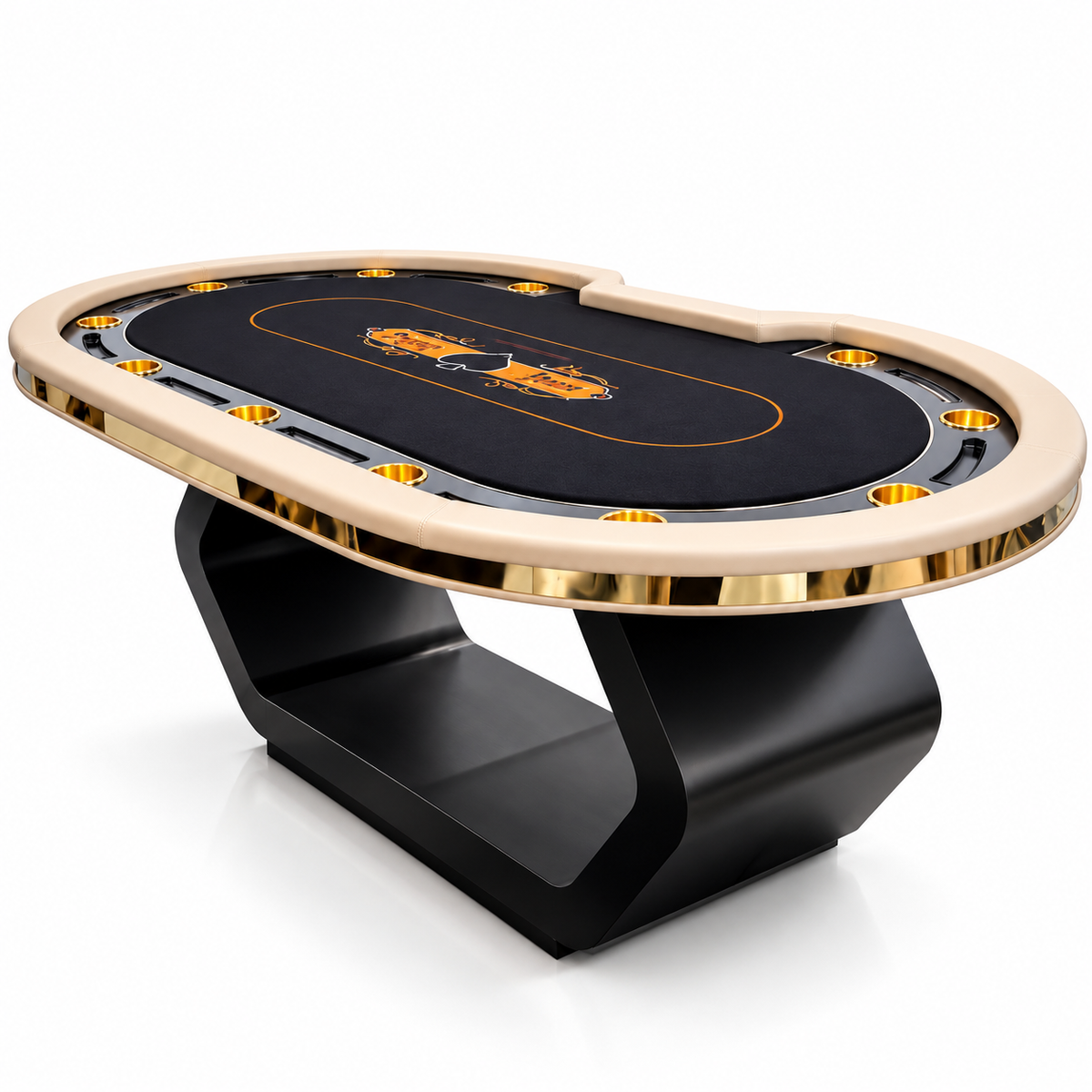 Oval Texas Hold’em Poker Table with PU Leather Padding