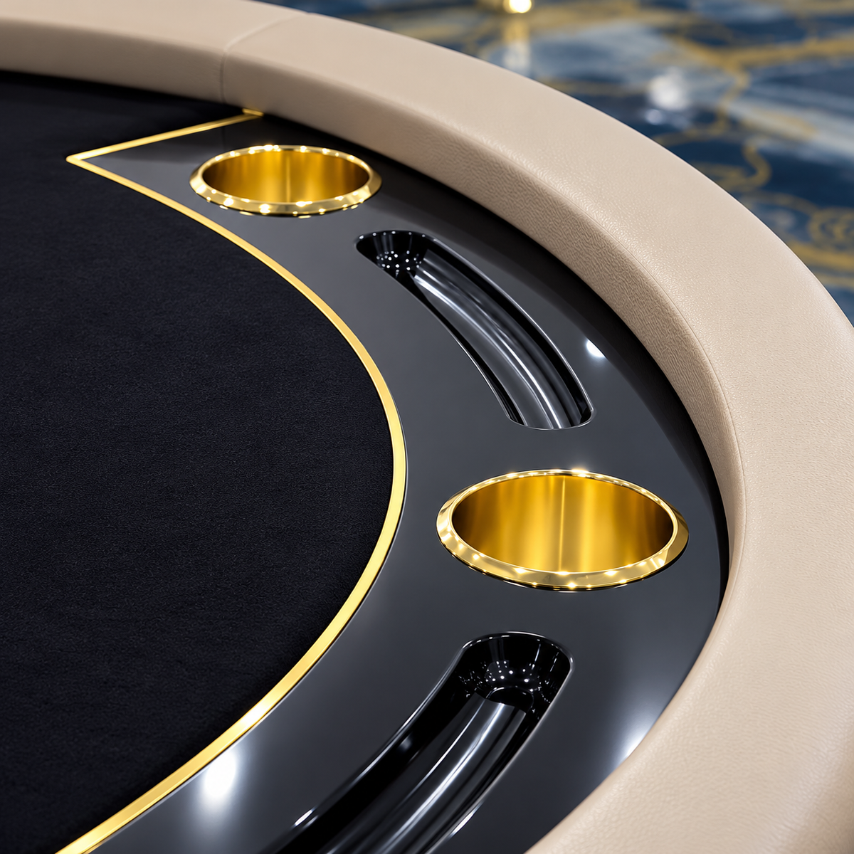 Oval Texas Hold’em Poker Table with PU Leather Padding