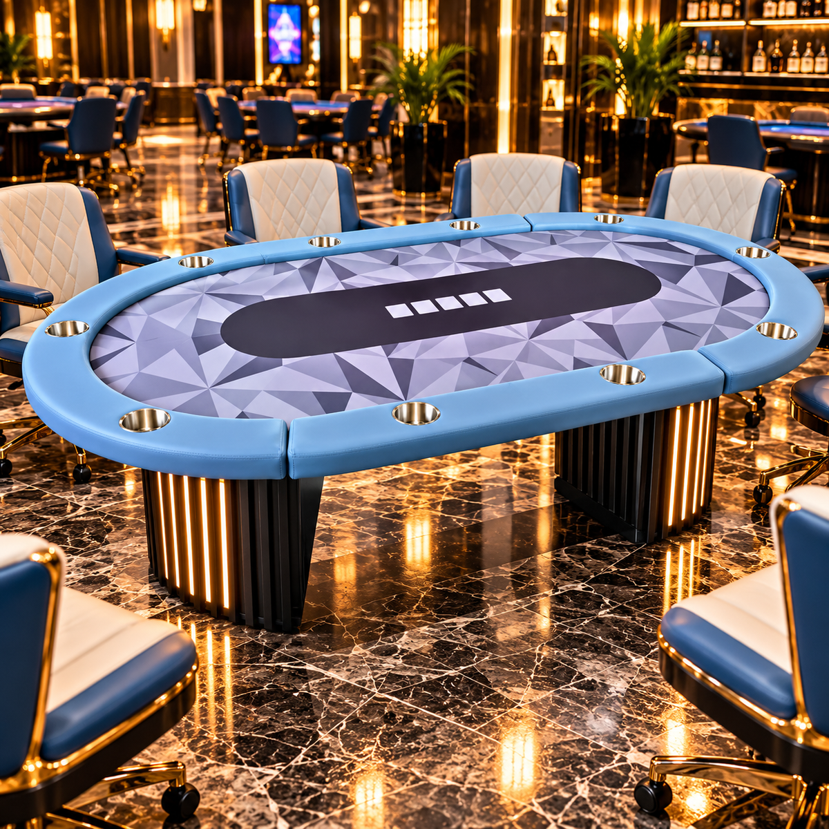 Luxury Wooden Texas Hold’em Poker Table for Casino Gaming