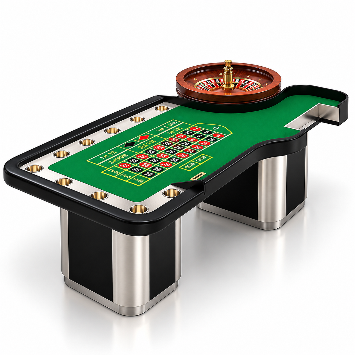 Casino Roulette Wheel Table Multi Game MDF PU Wood
