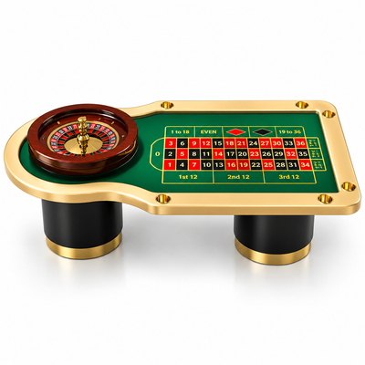 Luxury Green Wood Roulette Table with Casino Wheel Design