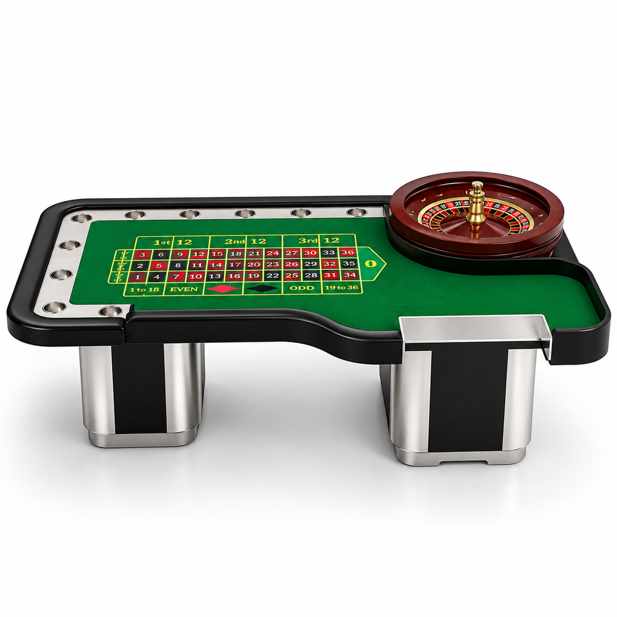Casino Roulette Wheel Table Multi Game MDF PU Wood