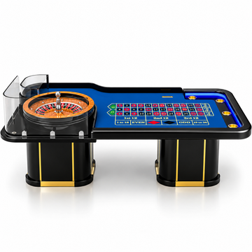 Luxury Casino Roulette Table Set with LED Poker Top
