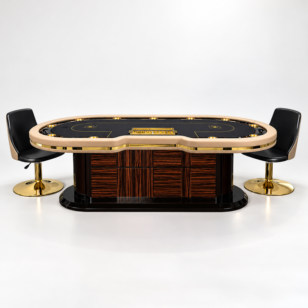 Deluxe Texas Poker Table with Custom Colors and LED Styling
