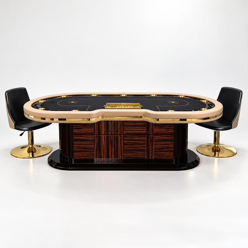 Deluxe Texas Poker Table with Custom Colors and LED Styling