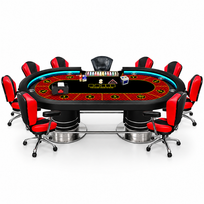 Casino Texas Hold’em Poker Table Set with Chairs Chips and Cards