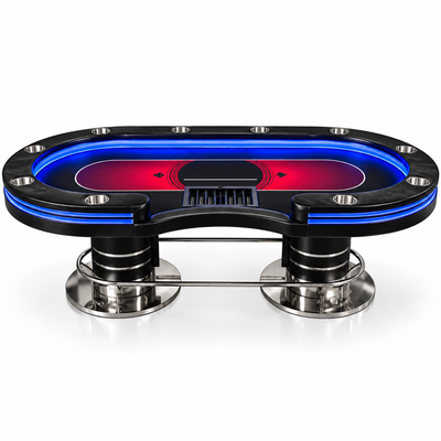 Casino Professional LED Texas Poker Table Oval 96 Inch