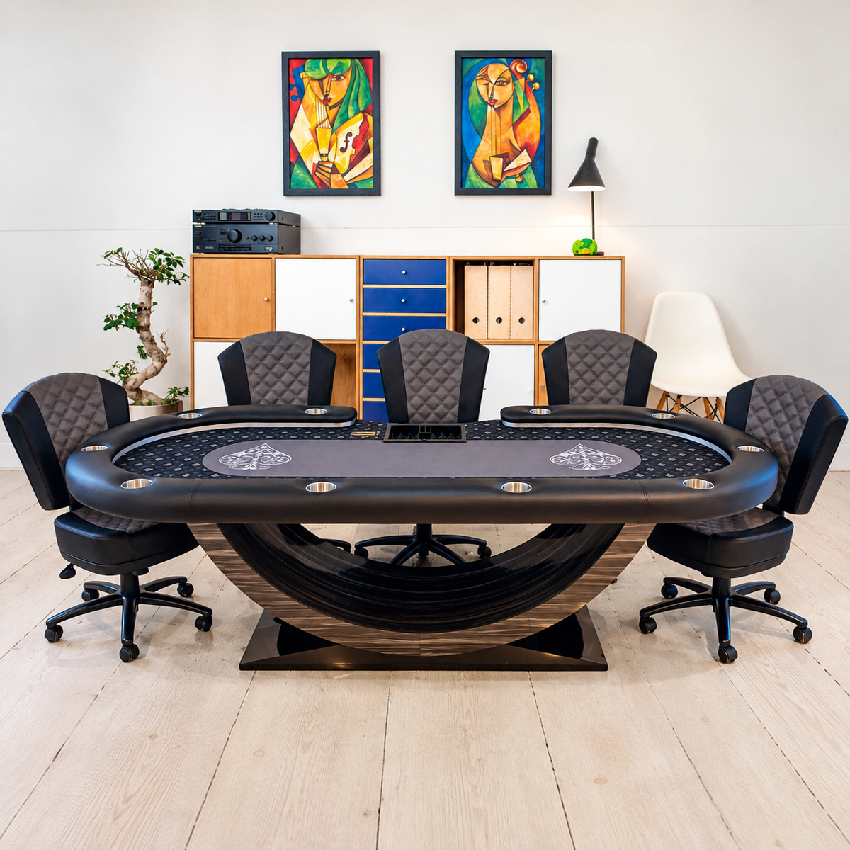 Direct Solid Wood Poker Table with V Support