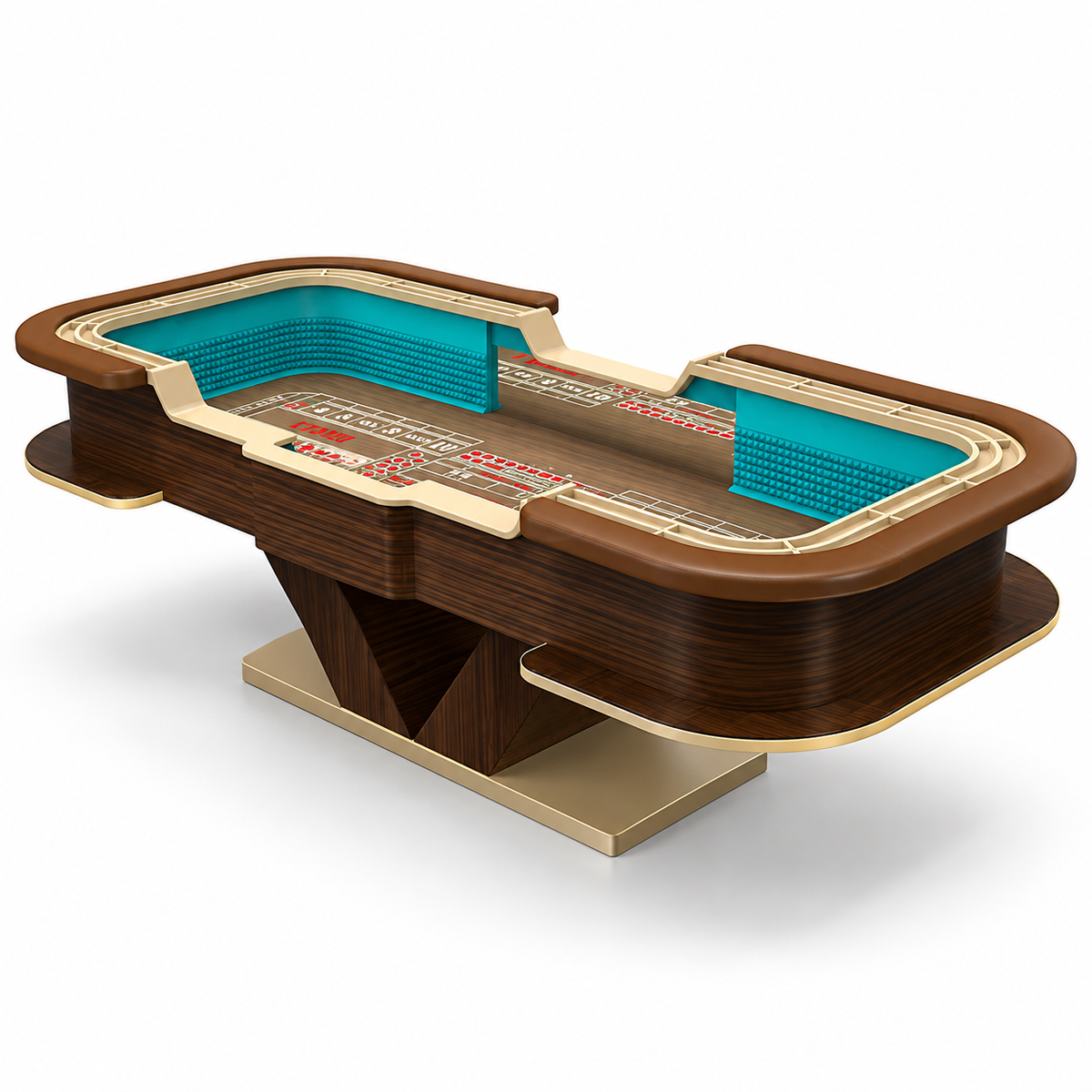 Professional Casino Craps Table with Natural Wood MDF Construction