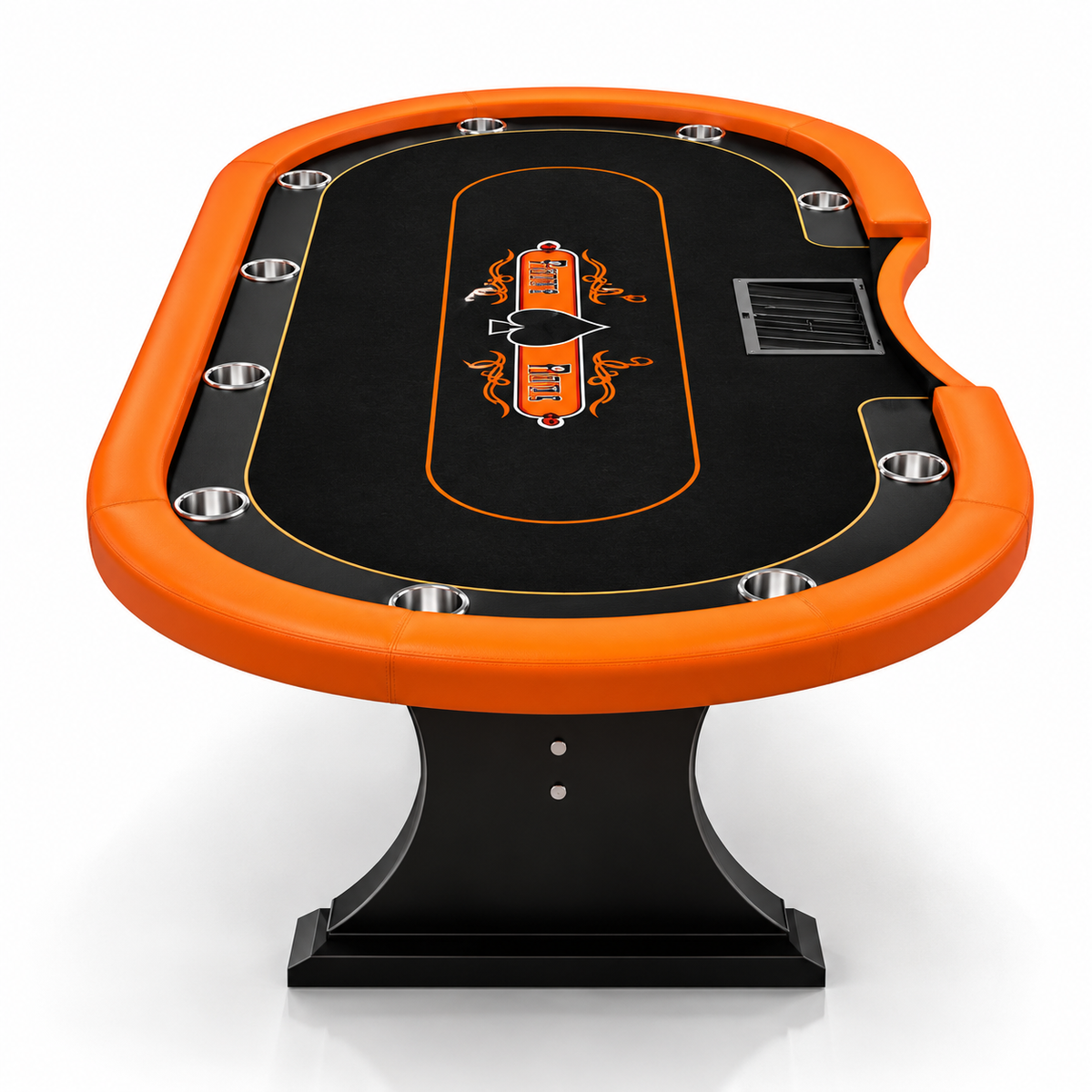 Wooden Octagonal Poker Table with Elongated Double Arc Design