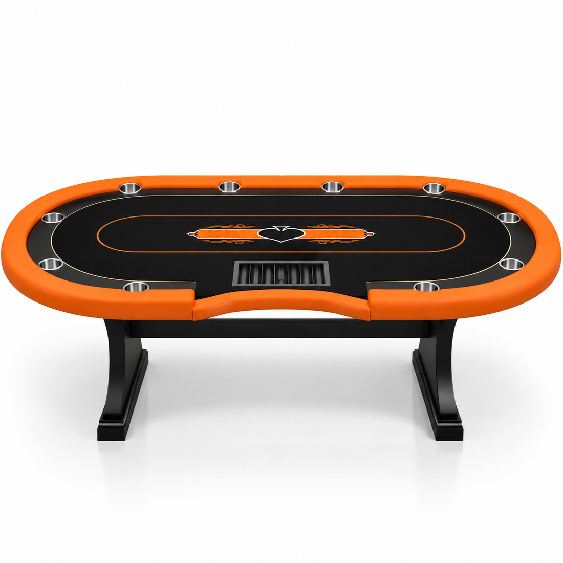Wooden Octagonal Poker Table with Elongated Double Arc Design